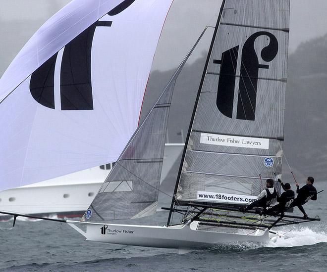 Thurlow Fisher Lawyers was the early leader - 18ft Skiffs - JJ Giltinan Championship 2017 © 18footers.com